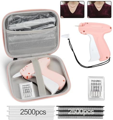 Stitchy Quick Clothing Fixer, Mini Stitch Gun für Kleidung mit 6 Ersatznadeln&5000 0.19“ Befestigungen, Stitchy Tag Gun Kit für Kleidung für Nähen Quilten Säume