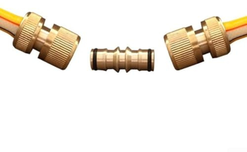 Juego de conectores de reparación de manguera doméstica – Junta de empalme de cobre de 5 piezas para sistemas de riego de jardín, accesorios de 2 vías a 6 vías a prueba de fugas (5 mm a 19 mm de