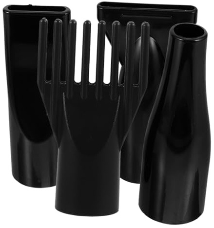 LABRIMP Set 4 Pezzi Ugelli per Asciugacapelli in Abs Nero, Accessori Versatili Forma Tonda e Pettine per Asciugatura Confortevole, per Toelettatura Animali Domestici