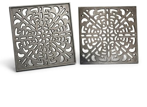 LUNA WAY CAST IRON - Rejilla de ventilación decorativa | Diseño elegante y robusto | Apto para chimeneas y estufas | Optimiza el flujo de aire, gris, 25 x 25 cm, hierro fundido