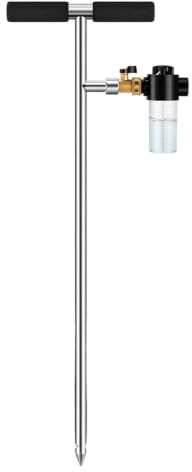 Djup bevattningspik rostfritt stål T-handtag ergonomiskt | Metallträdgårdsrotmatare för citrusväxter, buskar, mammutträd, tomater, krukväxter, trädgård och