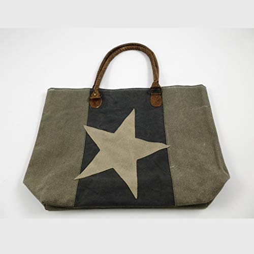 Deko AS GmbH Cotton Canvas Taschen - Shopping bags - shopper - mit Lederapplikationen - 741*