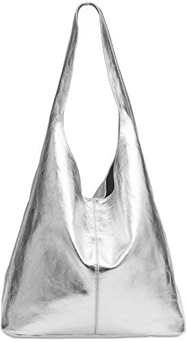 Caspar große Damen Wildleder Tasche Hobo Bag Shopper - CLASSIC LINE - Modell No.767 - Made in Italy
