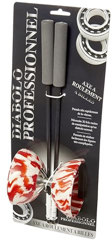 Megagic JU9RF - Diabolo con cuscinetti a sfera, colore: rosso e bianco