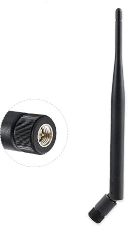 Vecys Antenna Wi-Fi Antenna SMA 2.4 GHz 5 dBi Adattatore per Spina SMA Antenna omnidirezionale Nera Nera Compatibile con Scheda WLAN 802.11n / b/g Schede PCI WLAN Router Wireless Bluetooth ZigBee