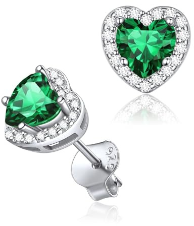 ChicSilver Boucles d’oreilles Coeur Femme Argent,Clous d'oreilles avec Pierre de Naissance de 12 Mois,Bijoux Brillant Zircon Cubique,Cadeaux Anniversaire pour Maman Fille (Boîte Cadeau) | Boucles d'oreilles hypoallergéniques en argent 925 et oxyde de zirconium - Avec boîte cadeau - Pour anniversaire