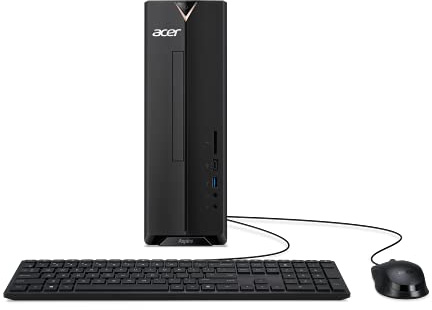 Acer Aspire XC-895-UR11 Ordinateur de bureau | Processeur Intel Core i3-10100 4 cœurs de 10e génération | 8 Go DDR4 2666 MHz | Disque dur 1 To 7200 tr/min | DVD 8X | Wi-Fi 6 Intel sans fil | Bluetooth