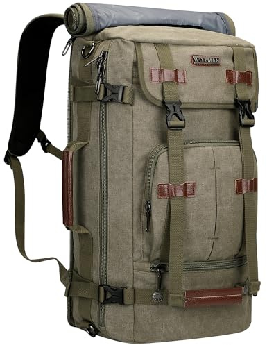 WITZMAN Canvas Travel Backpack for Men Vintage Laptop Backpack