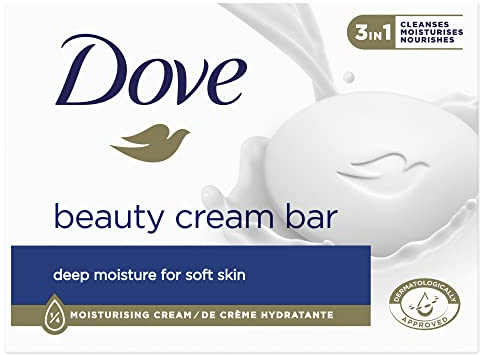 Dove Detersivo Beauty Cream Bar Sapone per le mani con crema idratante 1/4 per mani morbide e morbide, 90 g