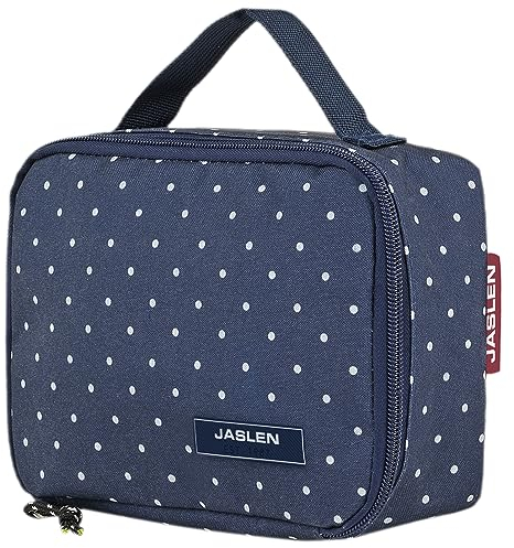 JASLEN - Kühltasche Klein mit Two Frischhaltedose - Reisen Isoliertasche für die Arbeit - Widerstandsfähig und Leicht Thermotasche für Mann und Frau. Kleine Kühltasche Design, Marine Blau