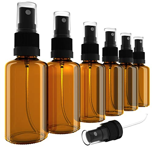 EBELYX Flacon pulvérisateur 50 ml 6 x fabriqué en Allemagne avec vaporisateur en verre ambré