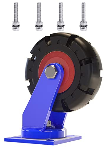 WORDFUN 1er Set Industrierollen Schwerlast Gummi Lenkrolle, Pannensichere Rolle Mit Schrauben Aus Rostfreiem Stahl & Kugellager, 360°Drehbar 6 Zoll 8 Zoll 10 Zoll 12 Zoll, Für Trolleys Werkzeugkarren