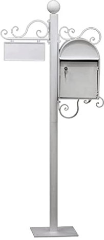 Large-Capacity Floor-Standing Iron Postbox In Retro Style - DIY House Number Mailbox Letter Box With Home Decoration - Perfect For Home, Office Or Business