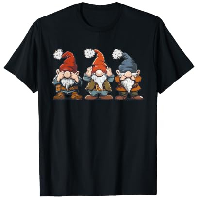 Singes de la Sagesse geste représenté comme des Gnomes Nains T-Shirt