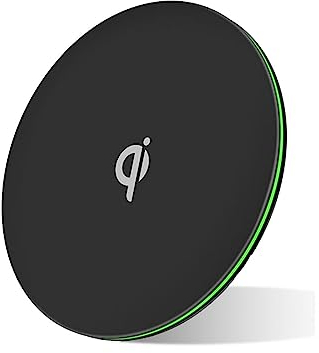 MMOBIEL Caricatore Senza Fili 15W Qi Charger- Ricarica Wireless Pad Compatibile con Samsung e iPhone - Pad di Ricarica Anche Compatibile con AirPods e Galaxy Buds - Caricatore Wireless – Nero