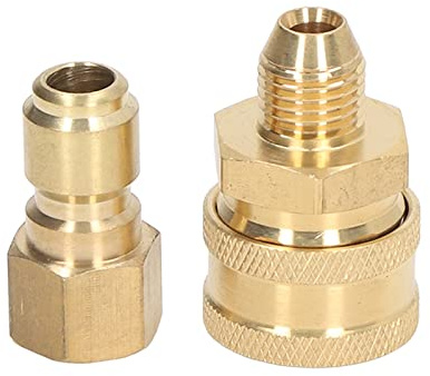 Car Washer Connect Fittings, 5000Psi High Pressure Washing Machine 3/8 Npt Quick Connector Car Washing Gun Brass Connector Pipe Male+Female Adapter(Inner M14 Male+Outer M14 Female)
