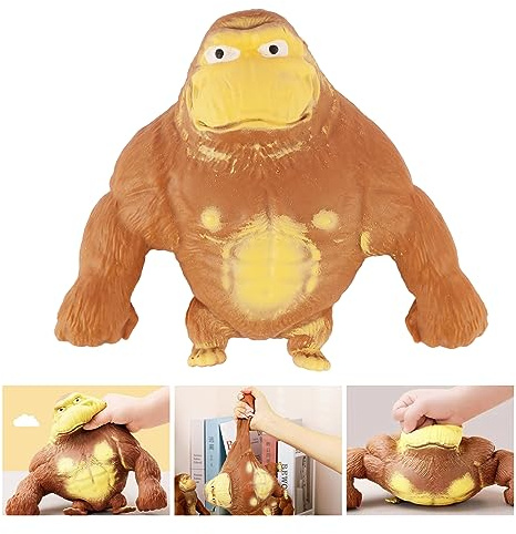Necdeol Gorilla stressleksak, Squishy Monkey Toy, gorilla leksak för stressreducering, gorilla-stressreducerande leksak, anti-stressreducerande leksak för barn och vuxna