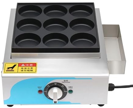 Hydravex Machine à Omelettes AntiadhéSive, Chauffage éLectrique Commercial, Plaque Chauffante pour Hamburgers à La Viande, ContrôLe De La TempéRature De 50 à 300 ℃, Chauffage Rapide