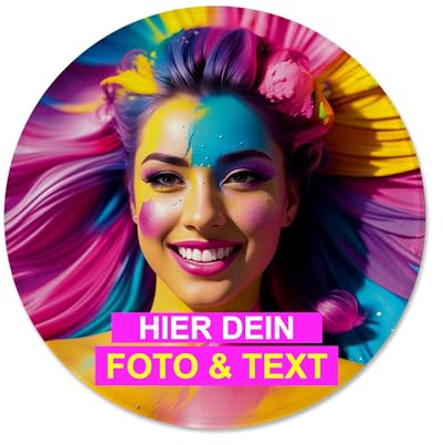 Kiwistar - Untersetzer Ø10cm - glänzend - selbst gestalten - Foto - Wunschtext - individuell Bedruckt - personalisiert - Geschenkidee - Untersetzer mit Foto und Text