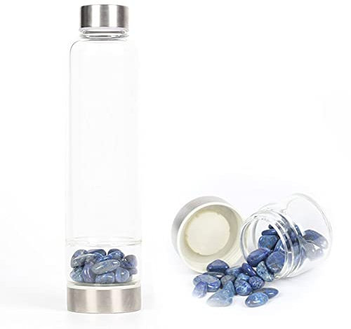 Bottiglia D'acqua Di Cristallo Naturale Elisir Di Cristallo Di Quarzo Bacchetta Curativa Reiki Punto Bottiglia Di Pietra Di Ghiaia Di Cristallo Di Energia Bottiglia D'acqua Infusa Con Gemme ( Color :