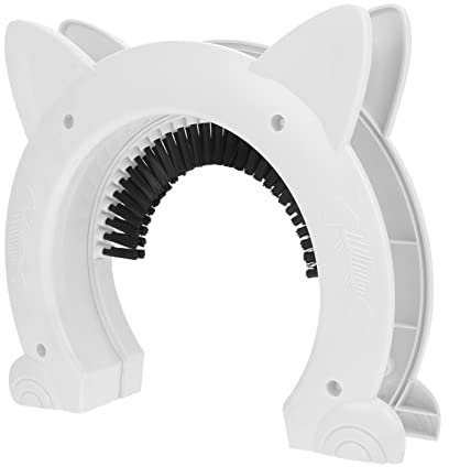 SEWOART Katzentür Innentür Mit Pinselbürste Für Haustiere Installieren Cartoon-Design Abs-Material Bequemer Zugang Für Katzen
