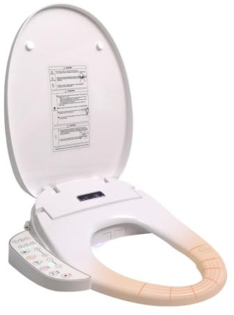 YU YUSING Intelligenter Smart Toilettensitz WC Bidet mit Düse, Toilette Dusche Bidet Beheizter Sitz mit Absenkautomatik, Einstellbarem Wasserdruck, Warme Lufttrocknung,Nachtlicht(V Type)