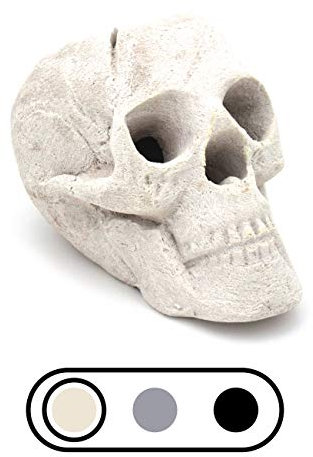 Feuerfeste Feuerstelle aus Keramik, Totenkopf für Lagerfeuer, Lagerfeuer, Kamin, Feuerstelle, Halloween-Dekoration, für Gas-, Propan- oder Holzfeuer, 22,9 cm (Hellbeige, Original)