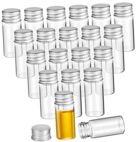 Beavorty Mini Bouteilles Dalcool Vides - Lot De 20 Petites Bouteilles En Verre De 10 Ml Avec Bouchon À Vis Pour Le Voyage Le Stockage Et Lorganisation