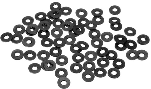 M METERXITY Kit 60-Pack Arandelas de Goma Negra M6 6mm ID 13mm OD | 1.6mm Grosor de Arandela Plana de Goma, Arandelas para Mangueras de Ducha para Tornillos/Grifos Domésticos