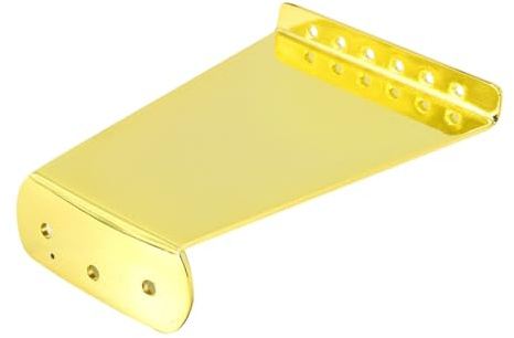 Goldfarbener Gitarrensteg Saitenhalter für 6-saitige Jazz Gitarren | Metallausführung, Ersatzteil für E-gitarren, Modell Ga433, Praktische Lösung für Saitenhalter Austausch