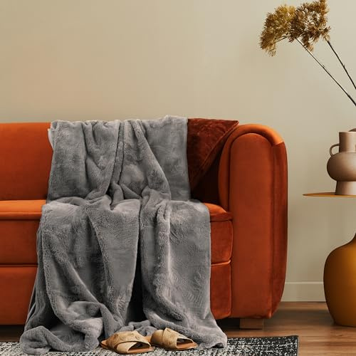 Paco Home Deko Wohnzimmer Decke Kuscheldecke Tagesdecke Waschbar Sofadecke Schlafzimmer Shaggy Einfarbig Flauschig Soft, Farbe:Anthrazit, Größe:200x240cm