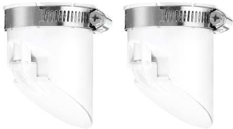 sourcing map 2 Pcs PVC Sewer Backflow Preventer, Anti-Odor Core for 50mm/2inch OD Horizontal Tube in Sewage Tanks, White