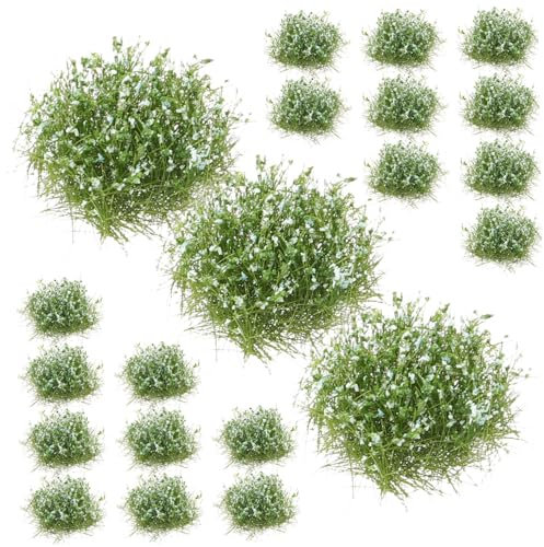 HOMOCONO 25stücke Kunstrasen Grasbüschel Modellgras Micro Landschaft Gras Cluster Für Miniaturgarten Dekoration Und Mikro-