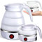 Retoo Bollitore Pieghevole 0,6L In Silicone 750W, Acciaio Inox, Design Compatto Per Campeggio, Viaggi, Spegnimento Automatico, Riscaldamento Veloce E Sicuro
