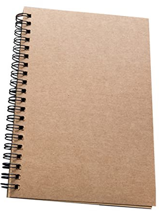 Housoutil Quaderno da Disegno a Spirale Vintage per Schizzi 2pezzi Blocchi Note Kraft per Appunti, Liste e Giornalino per Bambini