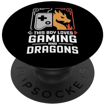 Just A Boy Who Loves Gaming And Dragons PopSockets Adhesive PopGrip