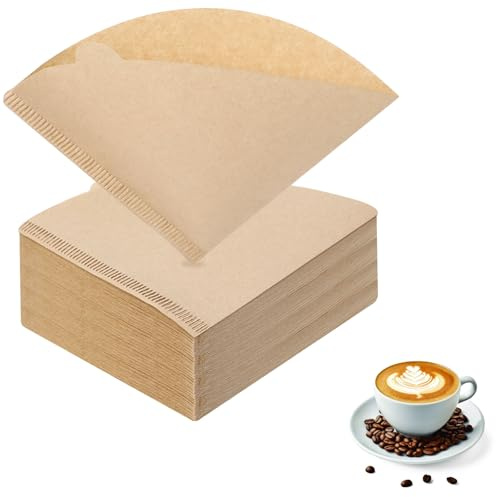 200 PCS Coffee Filter Papers, Natural Brown Disposable Coffee Filter Paper Size 2, Compatible with Dripper Makers (1-4 Cups) (Brown)