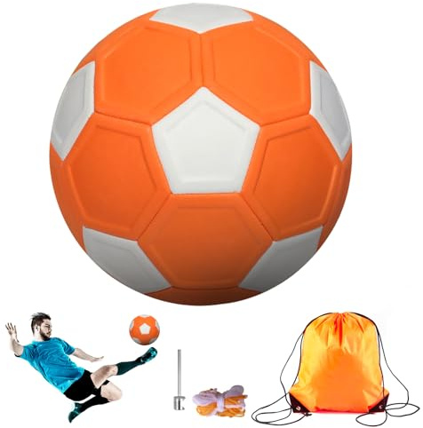 Kunaxku Calcio Curven Ball 20cm - Eva Gomma Swerve calcio per bambini, ideale per allenamento di calcio e come regalo per interni ed esterni