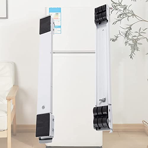 YNIYUJKL Washing Machine Base Stand With 24 Wheels, Movable Adjustable Universal Non-Slip Pedestal For Dryer, Washer And Mini Refrigerator, White, Silver, 2Pcs,White