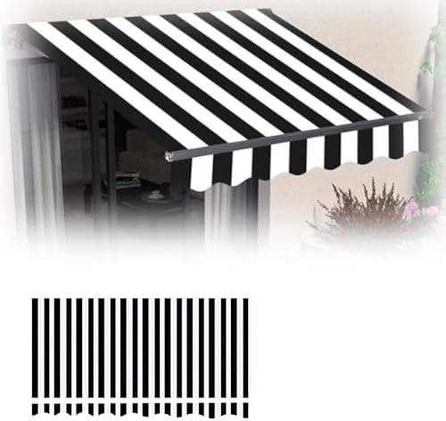 Tettoia retrattile di ricambio per patio e mercato esterno tenda parasole in tessuto nero 300 x 200 cm perfetto per balconi e cortili