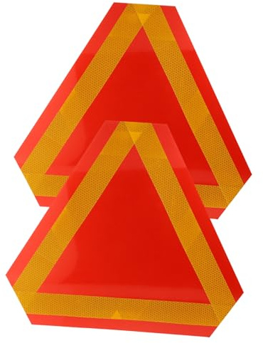 Healifty 2 pièces Panneau Réflecteur Triangle Voiture Signal Véhicule Lent Visibilité Sécurité Route
