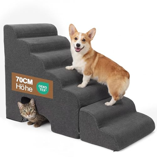 Scala per cani, altezza 70 cm, 6 gradini, per letto a molle, divano