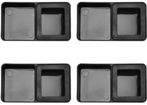 Kisangel Set 4 Ciotole per Rettile e Millepiedi in Plastica Nere a Doppia Griglia, Piccole Scodelle per Alimentazione e Acqua, Accessori per Terrari di Animali Domestici