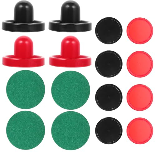 Abaodam Set Accessori Air Hockey 76mm 4 Spintori, 4 Panni in Velluto e 8 Dischi da 51mm in Plastica per Tavolo da Hockey Domestico, Ricambi per Gioco Arcade e Divertimento Colore Casuale