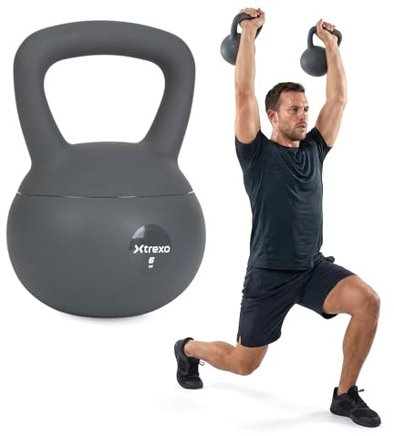 XTREXO Soft Kettlebell 6–12 kg – Bodenschonend & Geräuscharm – Synthetische Hülle mit Füllmaterial – für Kraft- & Functional Training zuhause