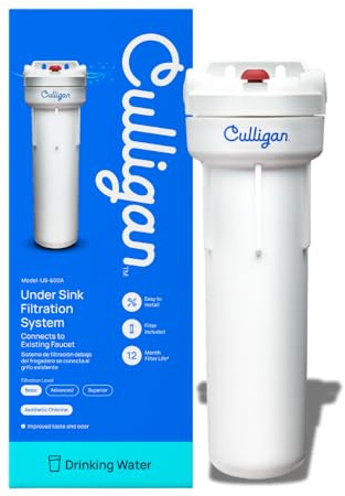 Culligan US-600A Under-Sink Drinking Water Filtration System with Filter, White, 1,000 Gallon