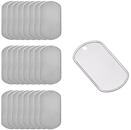 25 Shiny Stainless Steel Military spec Dog Tags - BLANK