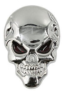 sourcing map Metall 3D Totenkopf Knochenförmiger Selbstklebender Auto Außen Dekorativer Aufkleber