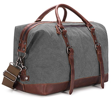 BAOSHA HB-14 - Borsa da viaggio da uomo in tela XL, grigio, XL, Borsa da viaggio