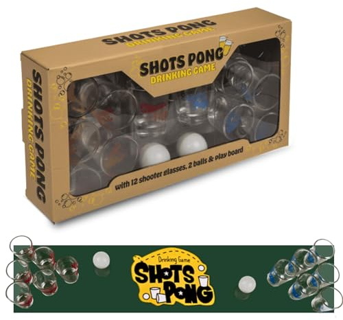 Bada Bing Shots Pong 14tlg. Trinkspiel Partyspiel Shot Pong 12 Gläser Schnapsgläser Pinnchenn 2 Bälle Bier Pong Alternative Geschenk JGA Geburtstag 87